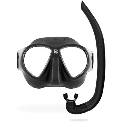 CRESSI since 1946 Nautilus Combo Force Mask Separate Polycarbonate Lenses + Vibe Snorkel TPR Tube Silicone Mouthpiece Ideal Snorkeling and Surface Swimming Black One Size Adult CRESSI since 1946 Nautilus Combo Force Mask Separate Polycarbonate Lenses + Vibe Snorkel TPR Tube Silicone Mouthpiece Ideal Snorkeling and Surface Swimming Black One Size Adult
