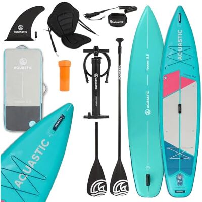 AQUASTIC Touring 11 '6 tum uppblåsbar SUP-bräda Drop Stitch Lite + Single Layer Construction 350 × 79 × 15 cm 330 L förskjutning Max. belastning 130 kg D-ringar för kajaksäte AQUASTIC Touring 11 '6 tum uppblåsbar SUP-bräda Drop Stitch Lite + Single Layer Construction 350 × 79 × 15 cm 330 L förskjutning Max. belastning 130 kg D-ringar för kajaksäte