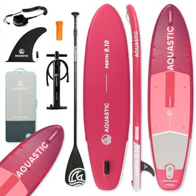 AQUASTIC Aqua Perth 9 x 10 tum uppblåsbar SUP-bräda allroundform Drop Stitch LITE 300 × 76 × 12 cm 320 l förskjutning max. belastning 100 kg 3 mm EVA-skum D-ringhandtag glidning i 9 tum ballast AQUASTIC Aqua Perth 9 x 10 tum uppblåsbar SUP-bräda allroundform Drop Stitch LITE 300 × 76 × 12 cm 320 l förskjutning max. belastning 100 kg 3 mm EVA-skum D-ringhandtag glidning i 9 tum ballast