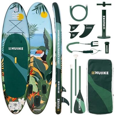 HUIIKE Stand Up Paddle Board för Vuxna med Tillbehör Paddel, Fenor, Pump. Uppblåsbar Sup-bräda Utmärkt Stabilitet och Hållbarhet. 305 x 84 x 15 cm, Maximal Belastning 130 kg HUIIKE Stand Up Paddle Board för Vuxna med Tillbehör Paddel, Fenor, Pump. Uppblåsbar Sup-bräda Utmärkt Stabilitet och Hållbarhet. 305 x 84 x 15 cm, Maximal Belastning 130 kg