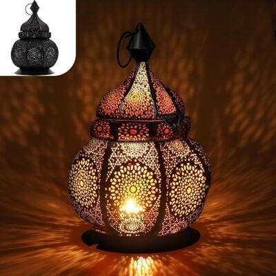 Gadgy Oriental Lampa Metall Marockansk Lampa med Skuggeffekt Orientalisk Lykta Handgjord 26 cm Idealisk som Balkongdekoration Ramadan Dekorationslykta Inomhus och Utomhus Gadgy Oriental Lampa Metall Marockansk Lampa med Skuggeffekt Orientalisk Lykta Handgjord 26 cm Idealisk som Balkongdekoration Ramadan Dekorationslykta Inomhus och Utomhus