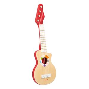Janod Rock gitarrsortiment i trä konfetti-leksak för imitation och musikalisk uppvaknande plast + 4 reservsträngar från 3 år, J07644, flerfärgad, en storlek