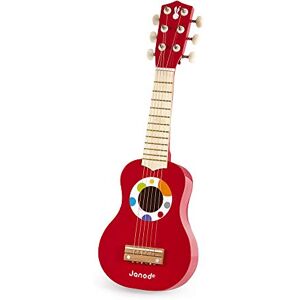 Janod My First Confetti Wooden Guitar Musical Imitation and Awakening Toy From 3 years old, J07628