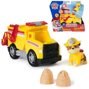 PAW PATROL Fire Rescue Rubble brandbekämpning lastbil med karaktär, kulor och lastbil, leksaker för pojkar och flickor, 3+ år