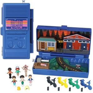 Polly Pocket Collector-lekset, Stranger Things-lekväska med 6 figurdockor i specialutgåva och 10 tillbehör, HWP22 Polly Pocket Collector-lekset, Stranger Things-lekväska med 6 figurdockor i specialutgåva och 10 tillbehör, HWP22