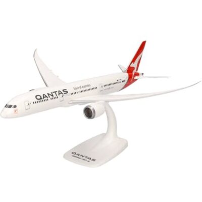 Herpa Snap-Fit flygplansmodell Qantas Boeing 787-9 Dreamliner new colors VH-ZNA, miniatyr i skala 1:200, samlarobjekt, modell med ställ, plast Herpa Snap-Fit flygplansmodell Qantas Boeing 787-9 Dreamliner new colors VH-ZNA, miniatyr i skala 1:200, samlarobjekt, modell med ställ, plast