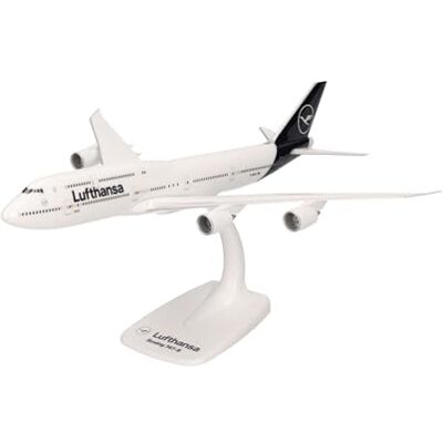 Herpa Snap-Fit modellflygplan Lufthansa Boeing 747-8 Intercontinental, miniatyr i skala 1:250, samlarobjekt, modell med ställ, plast Herpa Snap-Fit modellflygplan Lufthansa Boeing 747-8 Intercontinental, miniatyr i skala 1:250, samlarobjekt, modell med ställ, plast