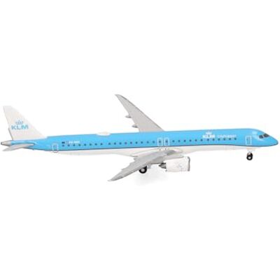 Herpa Modellflygplan KLM Cityhopper Embraer E195-E2 miniatyrskala 1:500 samlarobjekt, icke-stativmodell metall Herpa Modellflygplan KLM Cityhopper Embraer E195-E2 miniatyrskala 1:500 samlarobjekt, icke-stativmodell metall