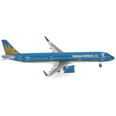 Herpa Modellflygplan Vietnam Airlines Airbus A321neo, miniatyr i skala 1:500, samlarobjekt, modell utan stativ, metall Herpa Modellflygplan Vietnam Airlines Airbus A321neo, miniatyr i skala 1:500, samlarobjekt, modell utan stativ, metall