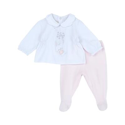 Chicco Set med pannband i bomull och babypyjamas för pojkar och flickor, Ljusrosa, 9 mesi Chicco Set med pannband i bomull och babypyjamas för pojkar och flickor, Ljusrosa, 9 mesi
