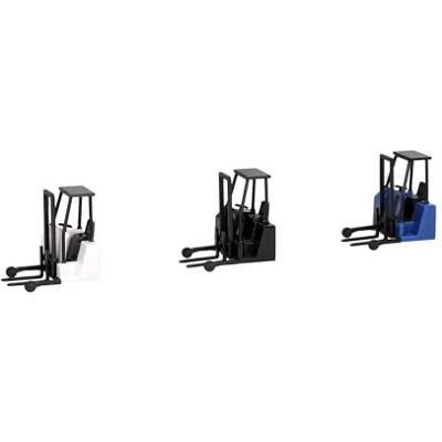 Herpa tillbehör transportabel gaffeltruck i vitt, blått och svart, i skala 1:87, miniatyrmodell, plast Herpa tillbehör transportabel gaffeltruck i vitt, blått och svart, i skala 1:87, miniatyrmodell, plast