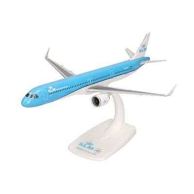 Herpa Snap-Fit flygplansmodell KLM Airbus A321neo, miniatyr i skala 1:200, samlarobjekt, modell med ställ, plast Herpa Snap-Fit flygplansmodell KLM Airbus A321neo, miniatyr i skala 1:200, samlarobjekt, modell med ställ, plast