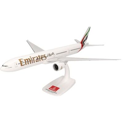 Herpa Snap-Fit flygplansmodell Emirates Boeing 777-300ER new 2023 colors, miniatyr i skala 1:200, samlarobjekt, modell med ställ, plast Herpa Snap-Fit flygplansmodell Emirates Boeing 777-300ER new 2023 colors, miniatyr i skala 1:200, samlarobjekt, modell med ställ, plast