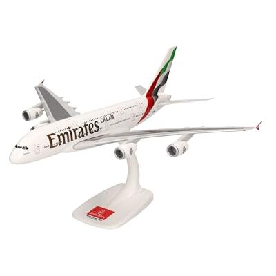Herpa Snap-Fit modellflygplan Emirates Airbus A380 – New 2023 Colors – A6-EOE, miniatyr i skala 1:250, samlarobjekt, modell med stativ, plast, vit Herpa Snap-Fit modellflygplan Emirates Airbus A380 – New 2023 Colors – A6-EOE, miniatyr i skala 1:250, samlarobjekt, modell med stativ, plast, vit