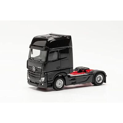 Herpa 309202-003 Mercedes-Benz Actros Gigaspace dragmaskin, originaltrogen skala 1:87, modell lastbil för diorama, modellbygge samlarobjekt, dekorativa miniatyrmodeller av plast, färg: svart Herpa 309202-003 Mercedes-Benz Actros Gigaspace dragmaskin, originaltrogen skala 1:87, modell lastbil för diorama, modellbygge samlarobjekt, dekorativa miniatyrmodeller av plast, färg: svart