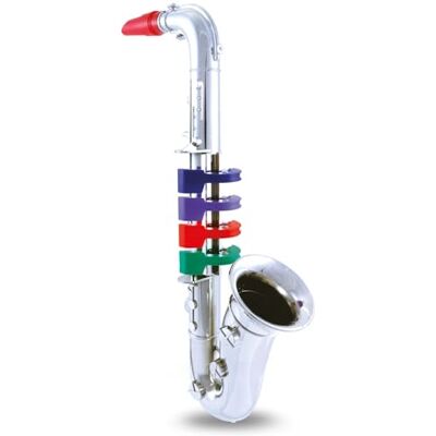Bontempi 32 3931 4 Noter Silver Saxofon, 37 cm, Flerfärgad Bontempi 32 3931 4 Noter Silver Saxofon, 37 cm, Flerfärgad
