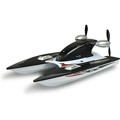 Amewi 26094 RC Propeller Speed Catamaran Boat, fjärrstyrd, RTR, 2,4 GHz, ca 20 km/h, från 8 år, svart-vit Amewi 26094 RC Propeller Speed Catamaran Boat, fjärrstyrd, RTR, 2,4 GHz, ca 20 km/h, från 8 år, svart-vit