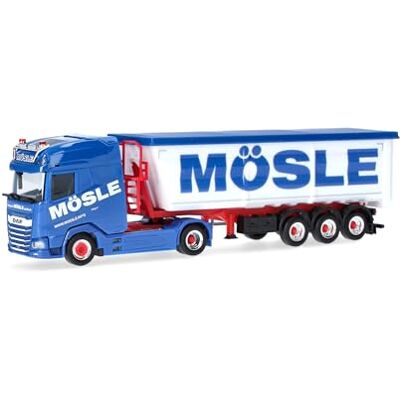 Herpa lastbilsmodell DAF XG+ stålbaljetransport ”Mösle”, miniatyr i skala 1:87, samlarobjekt, Made in Germany, plast Herpa lastbilsmodell DAF XG+ stålbaljetransport ”Mösle”, miniatyr i skala 1:87, samlarobjekt, Made in Germany, plast