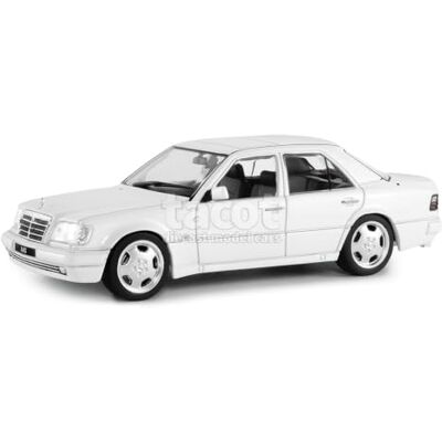 Solido Mercedes-Benz W124 E60 AMG 1994 Diecast modellbil, detaljerad sportlimousin, samlarmodell i fönsterkartong med plastbas, vit, skala 1:43 Solido Mercedes-Benz W124 E60 AMG 1994 Diecast modellbil, detaljerad sportlimousin, samlarmodell i fönsterkartong med plastbas, vit, skala 1:43