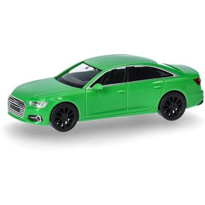 Herpa modellbil Audi A6 sedan, Kyalami-grön, miniatyr i skala 1:87, samlarobjekt, Made in Germany, plastmodell Herpa modellbil Audi A6 sedan, Kyalami-grön, miniatyr i skala 1:87, samlarobjekt, Made in Germany, plastmodell