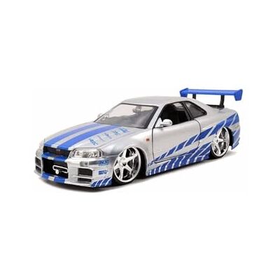 Jada Toys 9397158314R00 Fast & Furious 2002 Nissan Skyline Metall, Frihjul och Öppningsbara Delar, Skala 1:24, 19 cm, Från 8 år Jada Toys 9397158314R00 Fast & Furious 2002 Nissan Skyline Metall, Frihjul och Öppningsbara Delar, Skala 1:24, 19 cm, Från 8 år