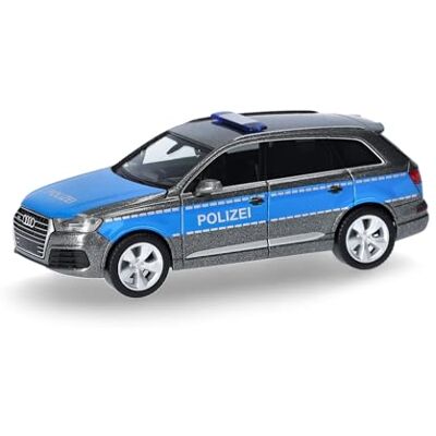 Herpa modellbil Audi Q7 "Polis", miniatyr i skala 1:87, samlarobjekt, Made in Germany, modell i plast Herpa modellbil Audi Q7 "Polis", miniatyr i skala 1:87, samlarobjekt, Made in Germany, modell i plast