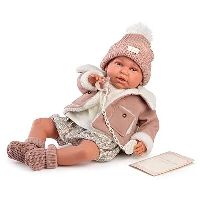 MUÑECAS ANTONIO JUAN S.L. Antonio Juan Mi First Reborn Daniela Dolls med Fuzzy Jacka, Reborn-docka för barn, rollspel och vård MUÑECAS ANTONIO JUAN S.L. Antonio Juan Mi First Reborn Daniela Dolls med Fuzzy Jacka, Reborn-docka för barn, rollspel och vård