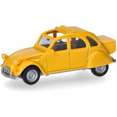 Herpa Citroën 2CV modell jaune mimosa 1:87 skala miniatyr samlarobjekt tillverkad i Tyskland plastmodell Herpa Citroën 2CV modell jaune mimosa 1:87 skala miniatyr samlarobjekt tillverkad i Tyskland plastmodell