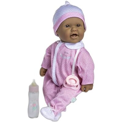 JC Toys Den spansktalande babydockan på 40 cm har mjuk och tvättbar kropp, magisk flaska och napp, rosa och vit, designad i Spanien, +12 månader JC Toys Den spansktalande babydockan på 40 cm har mjuk och tvättbar kropp, magisk flaska och napp, rosa och vit, designad i Spanien, +12 månader