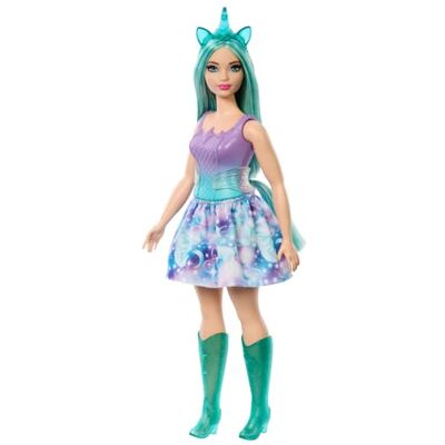 Barbie -enhörningsdockor med färgglatt fantasihår, flerfärgade outfits och fantasitillbehör med enhörningstema, HRR15 Barbie -enhörningsdockor med färgglatt fantasihår, flerfärgade outfits och fantasitillbehör med enhörningstema, HRR15