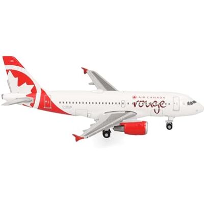 Herpa flygplansmodell Air Canada Rouge Airbus A319, miniatyr i skala 1:500, samlarobjekt, flygplansmodell utan ställ, metall Herpa flygplansmodell Air Canada Rouge Airbus A319, miniatyr i skala 1:500, samlarobjekt, flygplansmodell utan ställ, metall