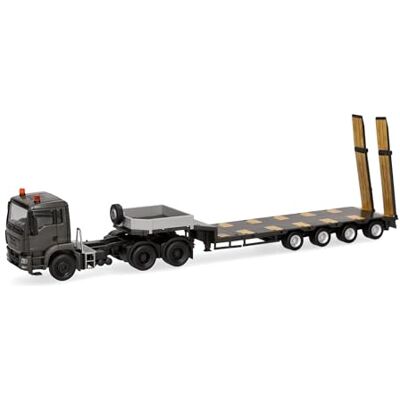 Herpa lastbil i miniatyr MAN TGS M lågbyggd semitrailer "Serbiska väpnade styrkor (Serbien)", miniatyr i skala 1:87, samlarobjekt, tillverkad i Tyskland, plast Herpa lastbil i miniatyr MAN TGS M lågbyggd semitrailer "Serbiska väpnade styrkor (Serbien)", miniatyr i skala 1:87, samlarobjekt, tillverkad i Tyskland, plast