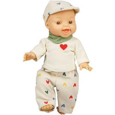 Heless 54036 – dockset med Gordi pojkdocka och outfit gjord av manchesterbyxor, hjärtkonfetti, skjorta och grön halsduk, storlek ca. 34 cm Heless 54036 – dockset med Gordi pojkdocka och outfit gjord av manchesterbyxor, hjärtkonfetti, skjorta och grön halsduk, storlek ca. 34 cm