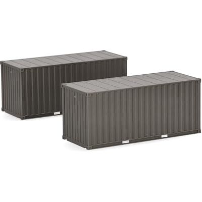 Herpa tillbehör 2x 20ft Container "Heer", brungrå (odekorerad), skala 1:87, modell, plasttillbehör Herpa tillbehör 2x 20ft Container "Heer", brungrå (odekorerad), skala 1:87, modell, plasttillbehör