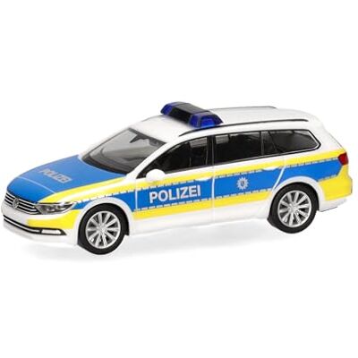 Herpa Bilmodell VW Passat Variant "Polizei Bremen", miniatyr i skala 1:87, samlarobjekt, Made in Germany, plastmodell Herpa Bilmodell VW Passat Variant "Polizei Bremen", miniatyr i skala 1:87, samlarobjekt, Made in Germany, plastmodell