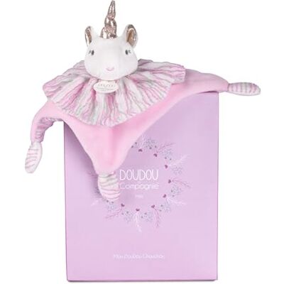 Doudou et Compagnie Söt enhörning platt bebis scrunchix 20 cm mycket mjuk liten älva plysch sovlugnande följeslagare presentidé för födelse, bebis, flicka, pojke, första gosedjur DC4679 Doudou et Compagnie Söt enhörning platt bebis scrunchix 20 cm mycket mjuk liten älva plysch sovlugnande följeslagare presentidé för födelse, bebis, flicka, pojke, första gosedjur DC4679
