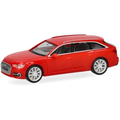 Herpa modellbil Audi A6 Avant, röd, miniatyr i skala 1:87, samlarobjekt, Made in Germany, modell i plast Herpa modellbil Audi A6 Avant, röd, miniatyr i skala 1:87, samlarobjekt, Made in Germany, modell i plast