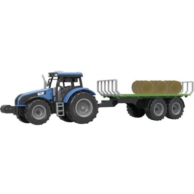 Tachan Blå traktor med avtagbar släpvagn skala 1:32 Ljus och ljud (CPA Toy Group 702T01054) Tachan Blå traktor med avtagbar släpvagn skala 1:32 Ljus och ljud (CPA Toy Group 702T01054)