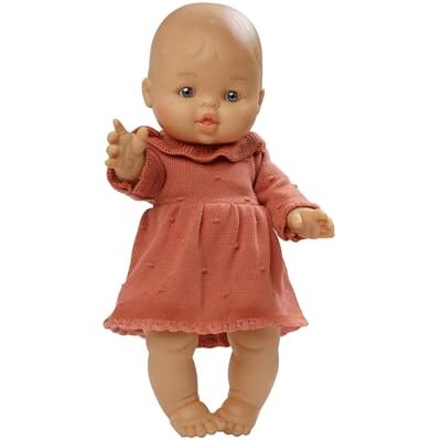 Heless 54031-docka med persika muslinklänning, 100 procent ekologisk bomull, storlek 34 cm, pfirsich-färg, normal, 54031 Heless 54031-docka med persika muslinklänning, 100 procent ekologisk bomull, storlek 34 cm, pfirsich-färg, normal, 54031