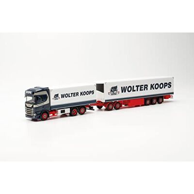 Herpa 315487 CS20 Scania CS 20 Eurocombi "Wolter Koops" trogen originalskala 1:87, modell lastbil för diorama, modellbygge samlarobjekt, dekorativa miniatyrmodeller av plast, flerfärgad Herpa 315487 CS20 Scania CS 20 Eurocombi "Wolter Koops" trogen originalskala 1:87, modell lastbil för diorama, modellbygge samlarobjekt, dekorativa miniatyrmodeller av plast, flerfärgad