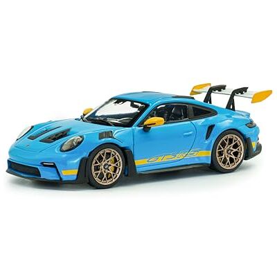 Solido Porsche 911 992 GT3 RS Bergmeister Tribute 2023 – Diecast modellbil, modern racing 911 med stora bakre vingar, detaljerad aerodynamik och sportfälgar, Riviera blå, 1:43 Solido Porsche 911 992 GT3 RS Bergmeister Tribute 2023 – Diecast modellbil, modern racing 911 med stora bakre vingar, detaljerad aerodynamik och sportfälgar, Riviera blå, 1:43