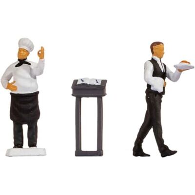 NOCH Tiny-Scenes "Restaurant", med handfärgade figurer, H0 skala 1:87, perfekt för dioramer och modelljärnväg NOCH Tiny-Scenes "Restaurant", med handfärgade figurer, H0 skala 1:87, perfekt för dioramer och modelljärnväg