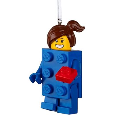 Hallmark LEGO tegeldräkt flicka minifigurprydnad, träddekoration, samlarobjekt, blå Hallmark LEGO tegeldräkt flicka minifigurprydnad, träddekoration, samlarobjekt, blå