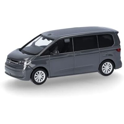 Herpa modellbil VW Multivan, Pure Grey, miniatyr i skala 1:87, samlarobjekt, tillverkad i Tyskland, plast Herpa modellbil VW Multivan, Pure Grey, miniatyr i skala 1:87, samlarobjekt, tillverkad i Tyskland, plast