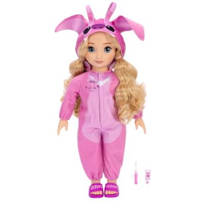 Disney Angel 45 cm 18 tum docka med blont hår inkluderar ängelinspirerad rosa onesie, rosa rutschkana och sovtandborste för flickor i åldern 6+ Disney Angel 45 cm 18 tum docka med blont hår inkluderar ängelinspirerad rosa onesie, rosa rutschkana och sovtandborste för flickor i åldern 6+