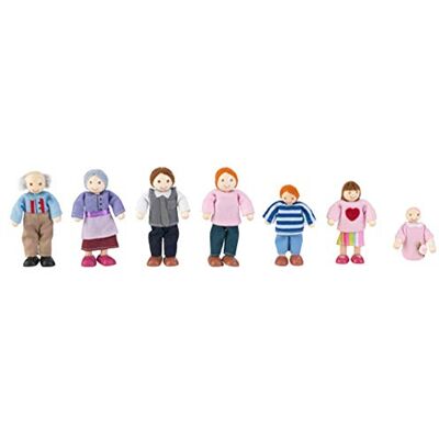 KidKraft 7-hövdade dockfamiljer av trä, minidocka, tillbehör för dockhus, leksaker för barn från 3 år, 65202 KidKraft 7-hövdade dockfamiljer av trä, minidocka, tillbehör för dockhus, leksaker för barn från 3 år, 65202