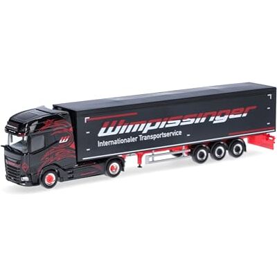 Herpa Truck Model DAF XG + Gånggolv halvtrailer "Wimpissinger" (Österrike/Thiersee), miniatyr i en skala från 1:87, samlarobjekt, tillverkad i Tyskland, plast Herpa Truck Model DAF XG + Gånggolv halvtrailer "Wimpissinger" (Österrike/Thiersee), miniatyr i en skala från 1:87, samlarobjekt, tillverkad i Tyskland, plast