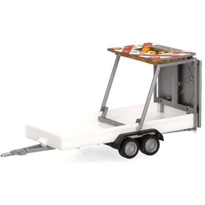 Herpa tillbehör trafikvarningssläp med 2 axlar, vitt, i skala 1:87, miniatyrmodell, plast Herpa tillbehör trafikvarningssläp med 2 axlar, vitt, i skala 1:87, miniatyrmodell, plast
