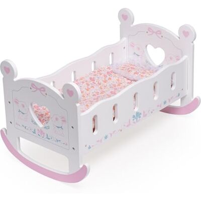 ROBUD Trä babydocka spjälsäng baby docka säng leksak för dockor upp till 45 cm dockor tillbehör – med dyna ROBUD Trä babydocka spjälsäng baby docka säng leksak för dockor upp till 45 cm dockor tillbehör – med dyna