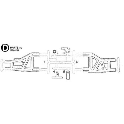 TAMIYA 30004254 DT-03/02 D-delar länkarm nertill fram/bak TAMIYA 30004254 DT-03/02 D-delar länkarm nertill fram/bak